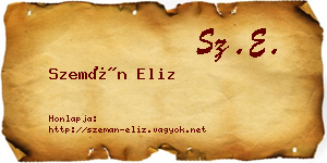 Szemán Eliz névjegykártya
